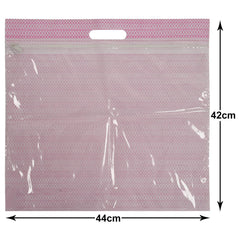 Heart Home Non-Woven Single Saree Covers With Transparent Window With Handle Pack of 6 (Pink)