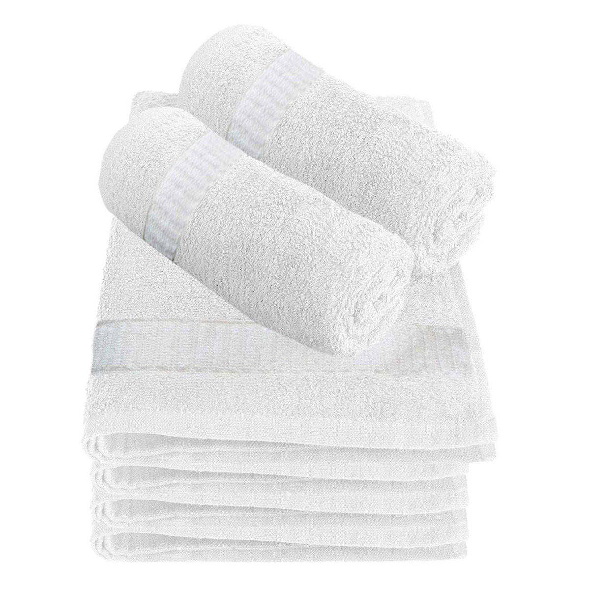 Kuber Industries Cotton 400 GSM Face Towel 14x21 Set White, 6 Pieces -CTKTC8610, Standard (CTKTC08610)