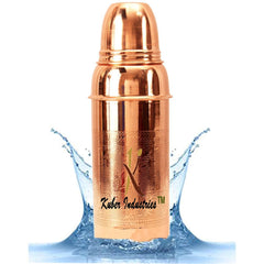 Kuber Industries 100 Percent Pure Handmade Copper Water Bottle, 800 ml, Copper