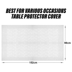 Heart Home Center Table Cover | Shinning Net Cashew Design Table Cover | Luxurious Table Protector Cover for Home Decor | 40x60 Inch | White