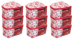 Kuber Industries 9 Piece Non Woven Blouse Cover Set, Pink
