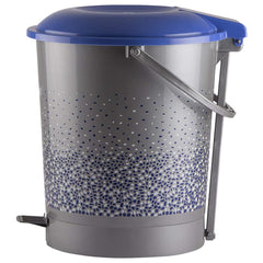 Kuber Industries Printed Plastic Pedal Dustbin For Home, Kitchen, Office, Bathroom With Handle, 7 Litre (Grey)-47KM0744