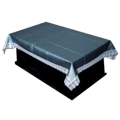 Kuber Industries 4 Seater Centre Table Cover Floral Checkered Design & Water Proof PVC Material (Grey) ,Polyvinyl Chloride (PVC),Square,Pack of 1