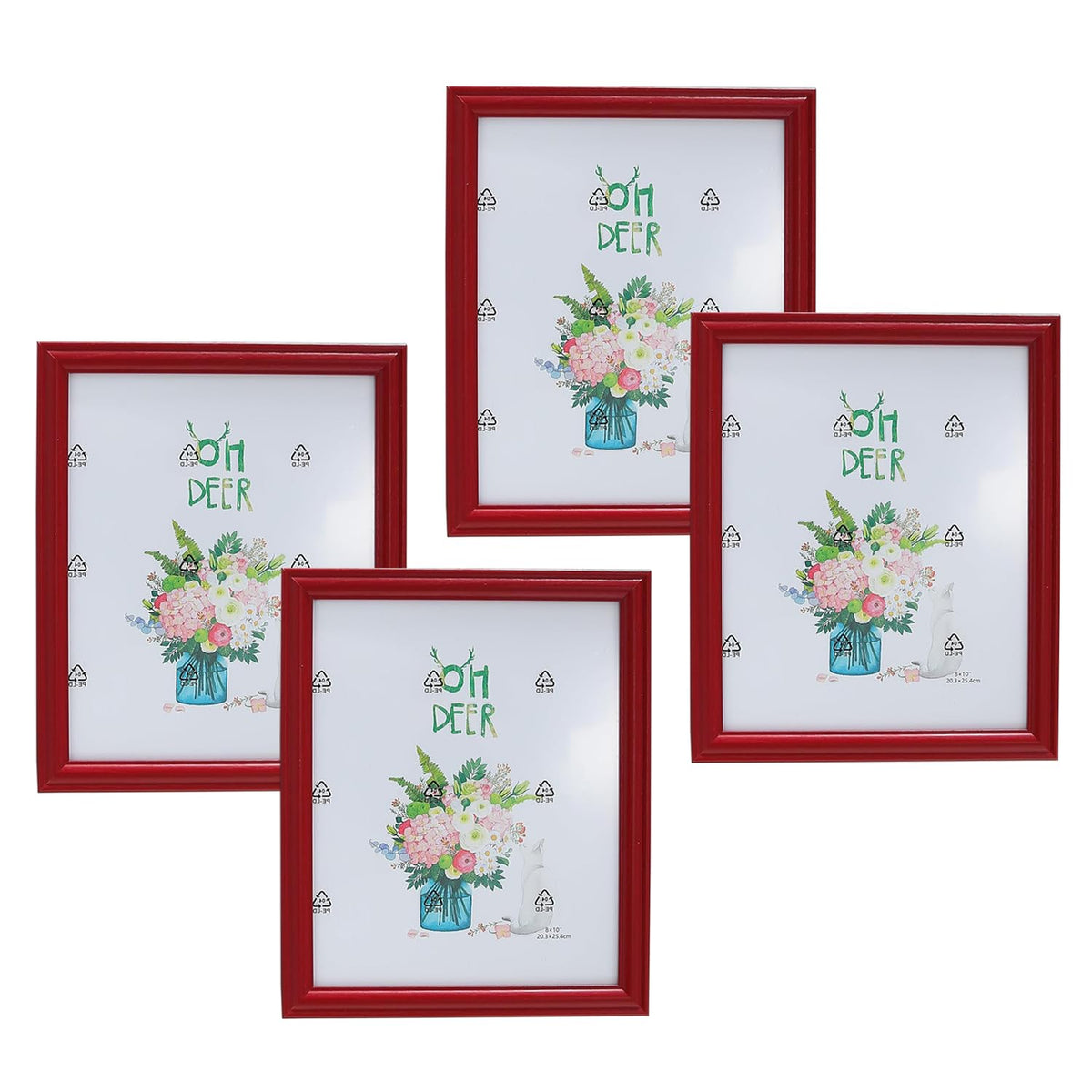 Kuber Industries Photo Frame For Home Décor|Use Horizontal & Vertical|Crystal Clear Glass|Perfect For Home, Office And Shop "21.8x26.9CM"-Pack of 4 (Brown)