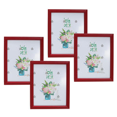 Kuber Industries Photo Frame For Home Décor|Use Horizontal & Vertical|Crystal Clear Glass|Perfect For Home, Office And Shop "21.8x26.9CM"-Pack of 4 (Brown)