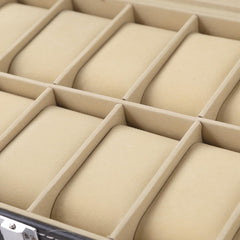 Kuber Industries 12 Slots Watch Organizer|Watch Storage Box For Men & Women|Secure Closer|Wrist Watch Display BoxBlack|