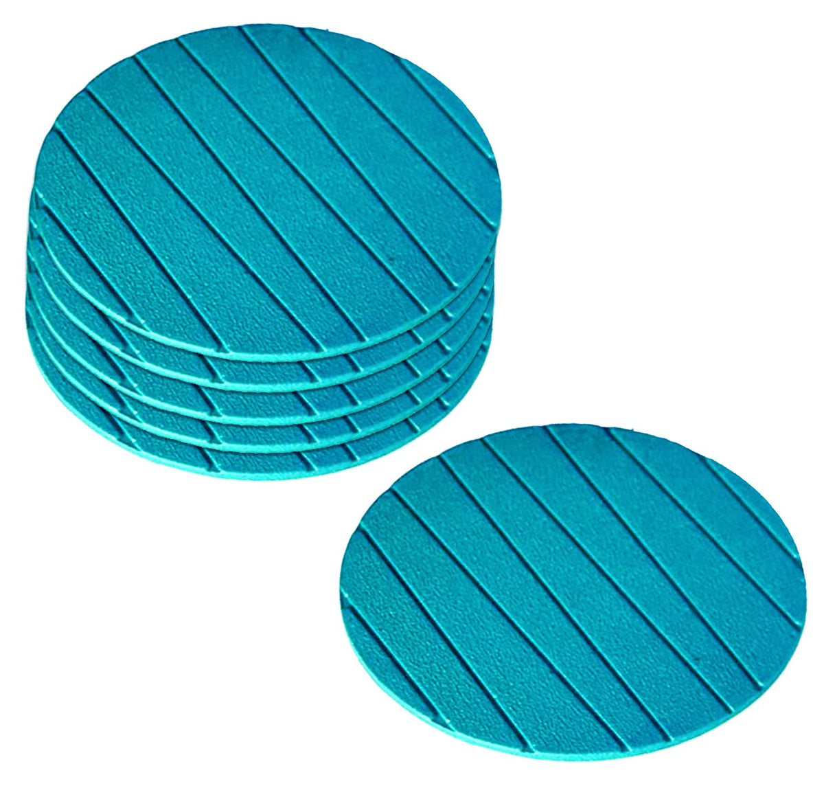 Kuber Industries Heat Insulation Coasters|Round Shape & Anti Slip EVA Foam Material| Water Resistant & Smooth Surface,Set of 6 Pcs (Green)-HS_38_KUBMART21361