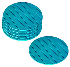Kuber Industries Heat Insulation Coasters|Round Shape & Anti Slip EVA Foam Material| Water Resistant & Smooth Surface,Set of 6 Pcs (Green)-HS_38_KUBMART21361