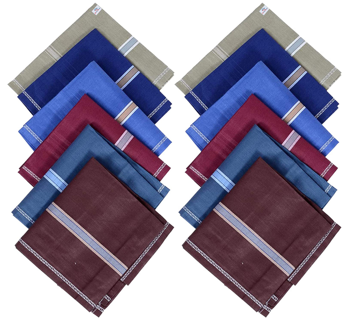 Heart Home Men's Handkerchiefs, 100% Pure Cotton, Pocket Square Hankies, Classic Plaid Pattern Perfect for Gift, Set of 12 (Dark Color)