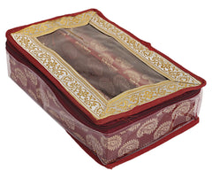 Heart Home Multipurpose Carry Design Laminated 2 Rod Bangle Box/Organizer/Case With Tranasparent Top - Pack of 2 (Maroon)-47HH079