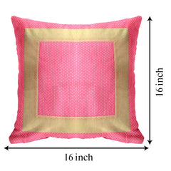 Kuber Industries Dot Print Soft Decorative Square Cushion Cover, Cushion Case For Sofa Couch Bed 16x16 Inch- Pack of 5 (Light Pink)