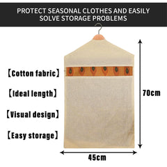 Kuber Industries Hanging Saree Bag | Cotton Clothes Bags for Storage | Hanging Cotton Saree Covers | Mesh Window Cloth Storage Bag | Saree Stoarge Covers with Zip | Pack of 5 | Cream