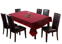 Kuber Industries Dining Table Cover 6 Seater|Table Cloth|Table Cover for Home, Restaurant|Maroon