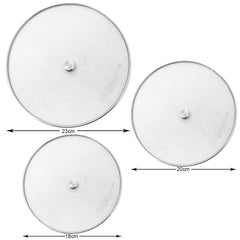 Kuber Industries 3 Pieces Multipurpose Stainless Steel Vessel Net Cover/Strainer, (7,8,9 Inch) (Silver)