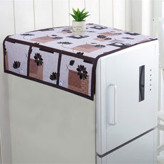 Kuber Industries Flower Design PVC Fridge/Refrigerator Top Cover (Brown) - CTKTC39705