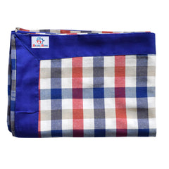 Heart Home Check Print Cotton Center Table Cover/Table Cloth for Home Decorative Luxurious 4 Seater, 60"x40" (Blue) 54HH4256.