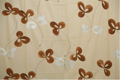 Kuber Industries Polyvinyl Chloride Floral Shower Curtain with 8 Hooks, Standard, Beige, Cream