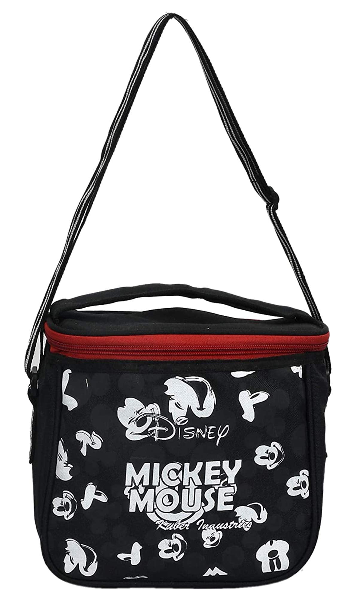 Kuber Industries Disney Print Insulated Lunch Bag for Office Men, Women and Kids - Tiffin Bag for School, Picnic, Camping, Outdoor (Black, Canvas)