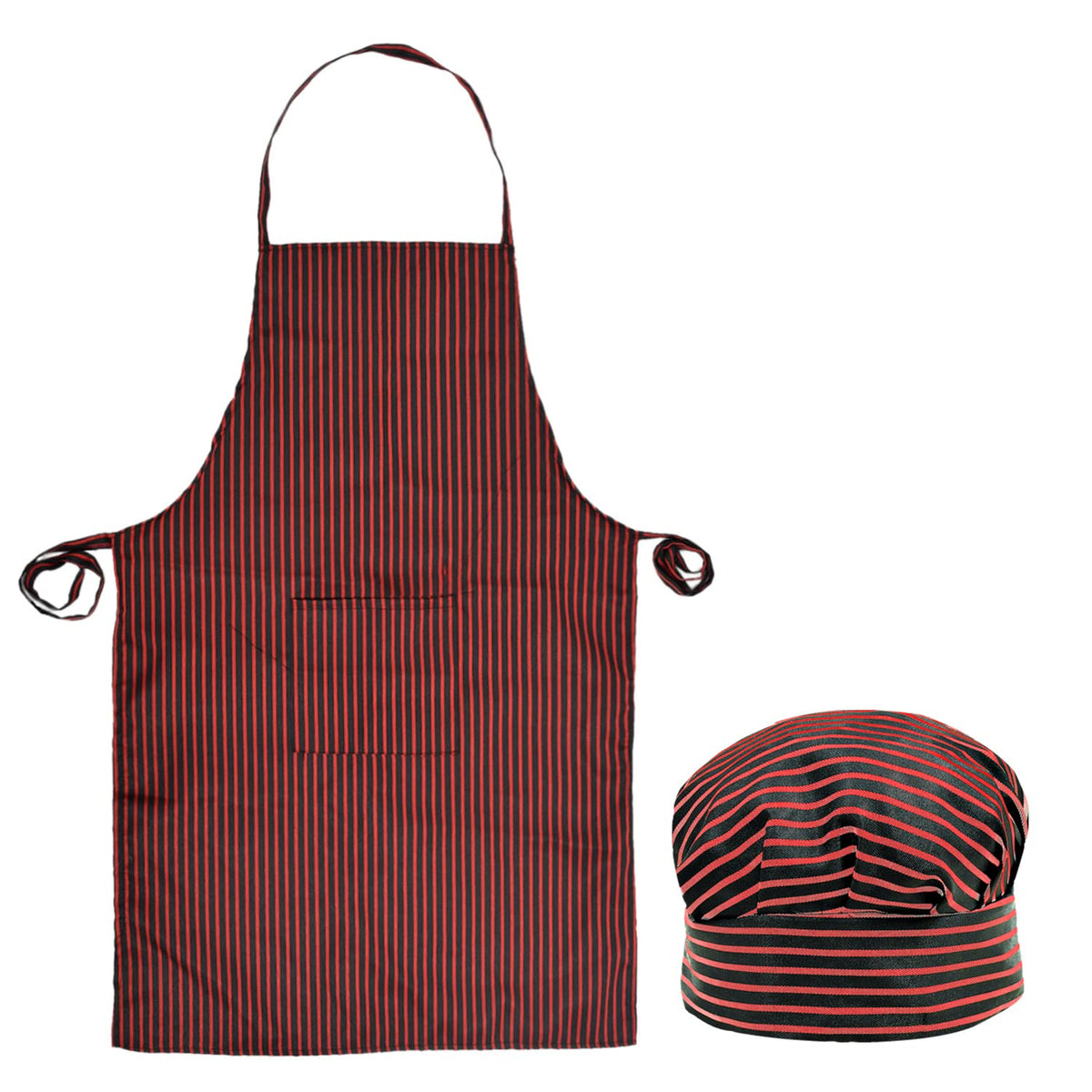 Heart Home Linning Printed Oil Stain Resistant Cooking Kitchen Apron & Cap for Men Women, Set of 2 (Black & Maroon)-50HH01012