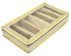 Heart Home Multipurpose Feather Design Laminated 6 Rod Bangle Box/Organizer/Case With Tranasparent Top - Pack of 2 (Gold)-47HH0191