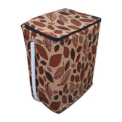 Kuber Industries Leaf Design PVC Semi Automatic Washing Machine Cover - Brown