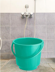 Kuber Industries Unbreakable Strong Plastic Bathroom Bucket 13 LTR (Green) - (CTLTC037874)