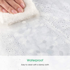 Heart Home 0.20mm 3D Stain Resistant, No Odor Clear Waterproof PVC AC Shower Curtain with Eyelets,7 Feet- Pack of 2 (Transparent)-HS_38_HEARTH21303, Tranasparent, Standard