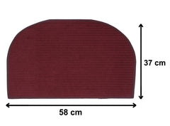 Kuber Industries D-Shape Microfiber Anti Slip 3 Pieces Door Mat (14'' x 23'', Red & Maroon & Blue)-KUBMART12218