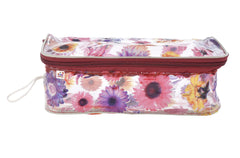 Fun Homes Flower Printed Tranasparent Multiuses PVC Pouch/Bag For Vacation, Bathroom, Organizing With Carrying Strip- Pack of 4 (MultiColor)-44FH0601
