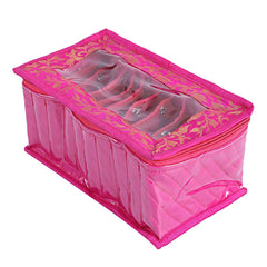 Kuber Industries Laminated Satin 10 Pouch Jewellery Box, Pink and Green - 2 Piece