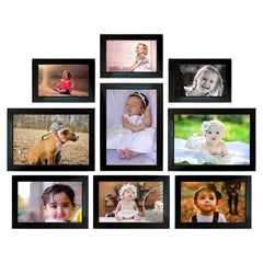 Kuber Industries Collage Photo Frame For Living Room, Wall Set of 9 (Black) Size: 4x6-3 Pc., 6x8-3 Pc.,5x7-3 Pc.