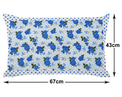 Kuber Industries Dot Print Breathable & Soft Cotton Pillow Cover for Sofa Couch Bed - 17x27 Inch, Set of 4 (Blue)