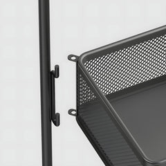 Kuber Industries 4Th Generation Square Rotating Rack|4-Layer Kitchen Trolley with 360 Rotation|Portable Storage Rack for Bathroom, Bedroom (Black)