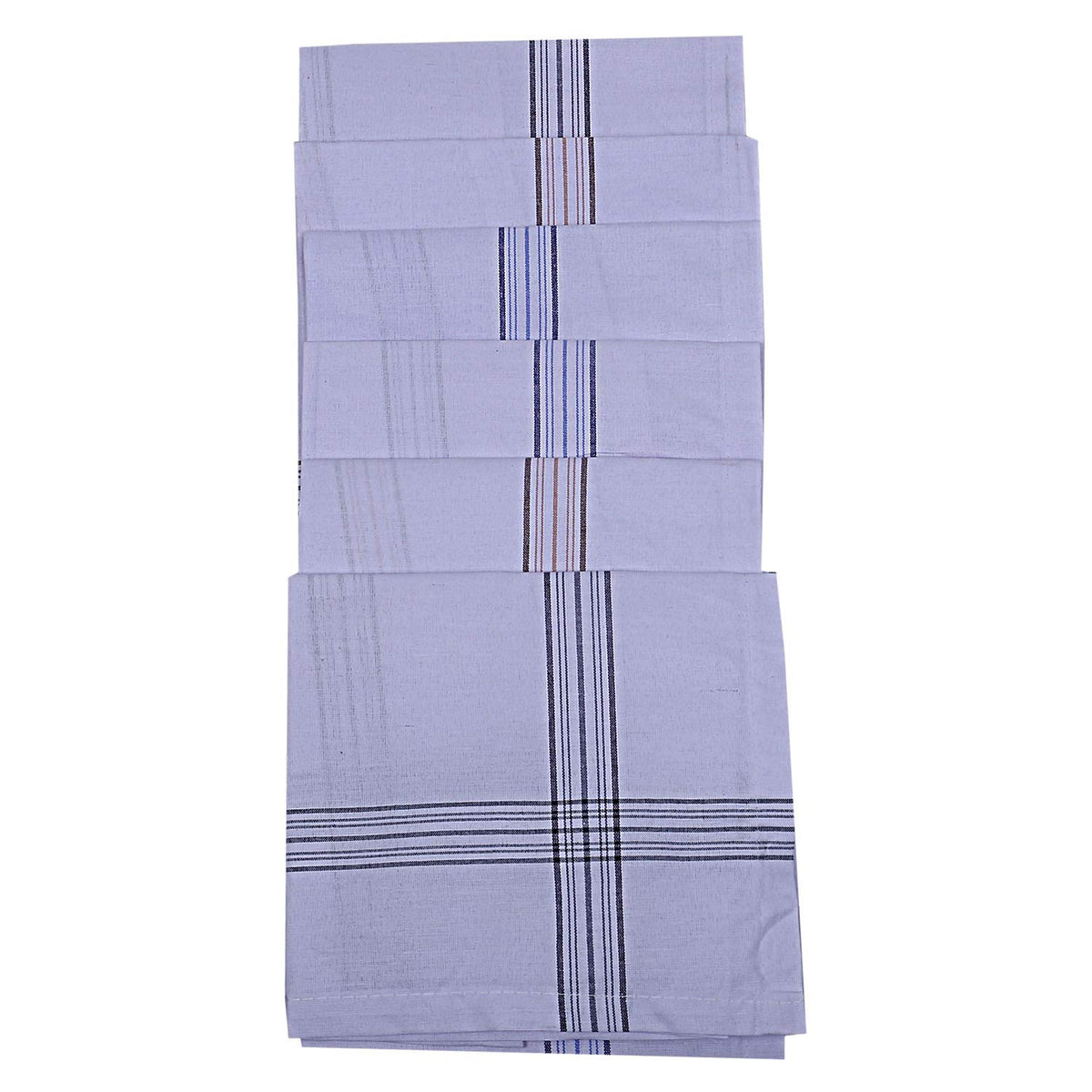 Kuber Industries Cotton 6 Pieces Men's Handkerchief Set - White-CTKTC024235