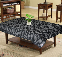 Heart Home Cotton Carry Print 4 Seater Center Table Cover/Table Cloth for Home Decorative 60 in. x 40 in. (Black) 54HH4376.