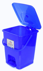 Heart Home Premium Plastic Pedal Dustbin 10 Ltr (Black & Red & Blue)-Pack of 3