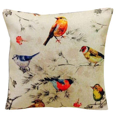 Kuber Industries Bird 3 Piece Jute Cushion Cover - 16"x16", Cream