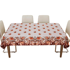 Heart Home Dining Table Cover | Velvet Sparkle Table Cover | Brown Digital Flower Table Cover | Table Protector | Table Cover for Dining Table | 60X90 Inch | DTC | Golden