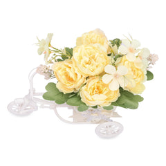Kuber Industries Artificial Plants for Home D?cor|Natural Looking Indoor Fake Plants with Pot|Artificial Flowers for Decoration (Yellow)