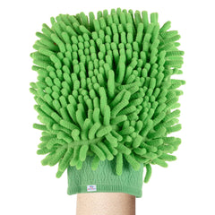 Heart Home Chenille Mitts|Microfiber Cleaning Gloves|Inside Waterproof Cloth Gloves|100 Gram Weighted Hand Duster|Chenille Gloves for Car|Glass|Pack of 2 (Green & Blue)