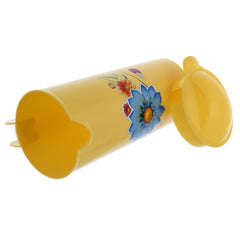 Kuber Industries Flower Design Plastic Water Jug with Lid with Attractive Brown Print, 2 Litre (Yellow) - CTLTC43784