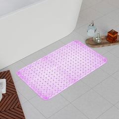 Heart Home Bath Mat | PVC Bathroom Mat | Shower Bath Mat | Transparent Round Check Floor Tub Mat | Foot Massager Mat | Anti-Skid Floor Shower Mat | Pack of 2 | Multi
