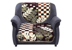 Kuber Industries Leaf Print 6 Piece Velvet 5 Seater Sofa Cover Use Both Side, Living Room, Drawing Room, Bedroom, Guest Room - Brown-KUBMART011151