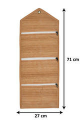 Heart Home Wooden Design 3 Pockets Wall Hanging Storage Organizer, Magazine/Letter Holder, Stationary Organizer (Light Brown)-HS43HEARTH25738