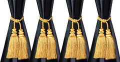 Kuber Industries Polyester 4 Pieces Curtain Tie Back Tassel Set (Gold) CTKTC33495