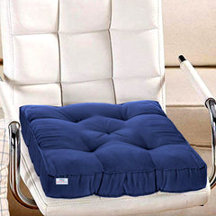 Heart Home Microfiber 18 * 36 Inch Back and Seat Chair Cushion with Ties & Square Cushion for Rocking Chair, Desk Chair, Dining Chairs, Lounge Chair- Set of 2 (Navy Blue)