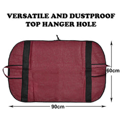 Kuber Industries Coat Cover | Foldable Coat Cover | Embossed Blazar Cover | Non-Woven Wardrobe Organizer | Transparent Window Coat Cover | Maroon