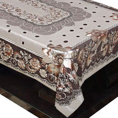 Kuber Industries 3D Design PVC 4 Seater Centre Table Cover - Gold (CLOUDBED156)
