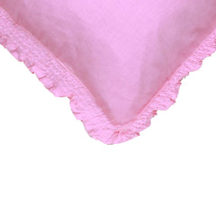 Heart Home Embroidery Pattern Breathable & Soft Cotton Pillow Cover for Sofa, Couch, Bed, Set of 2 (Pink) 54HH4119.