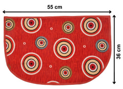 Heart Home D Shape Indoor Outdoor Anti-Slip Rubber Door Mat, 21"x14" (Red)-HS40HEARTH23966